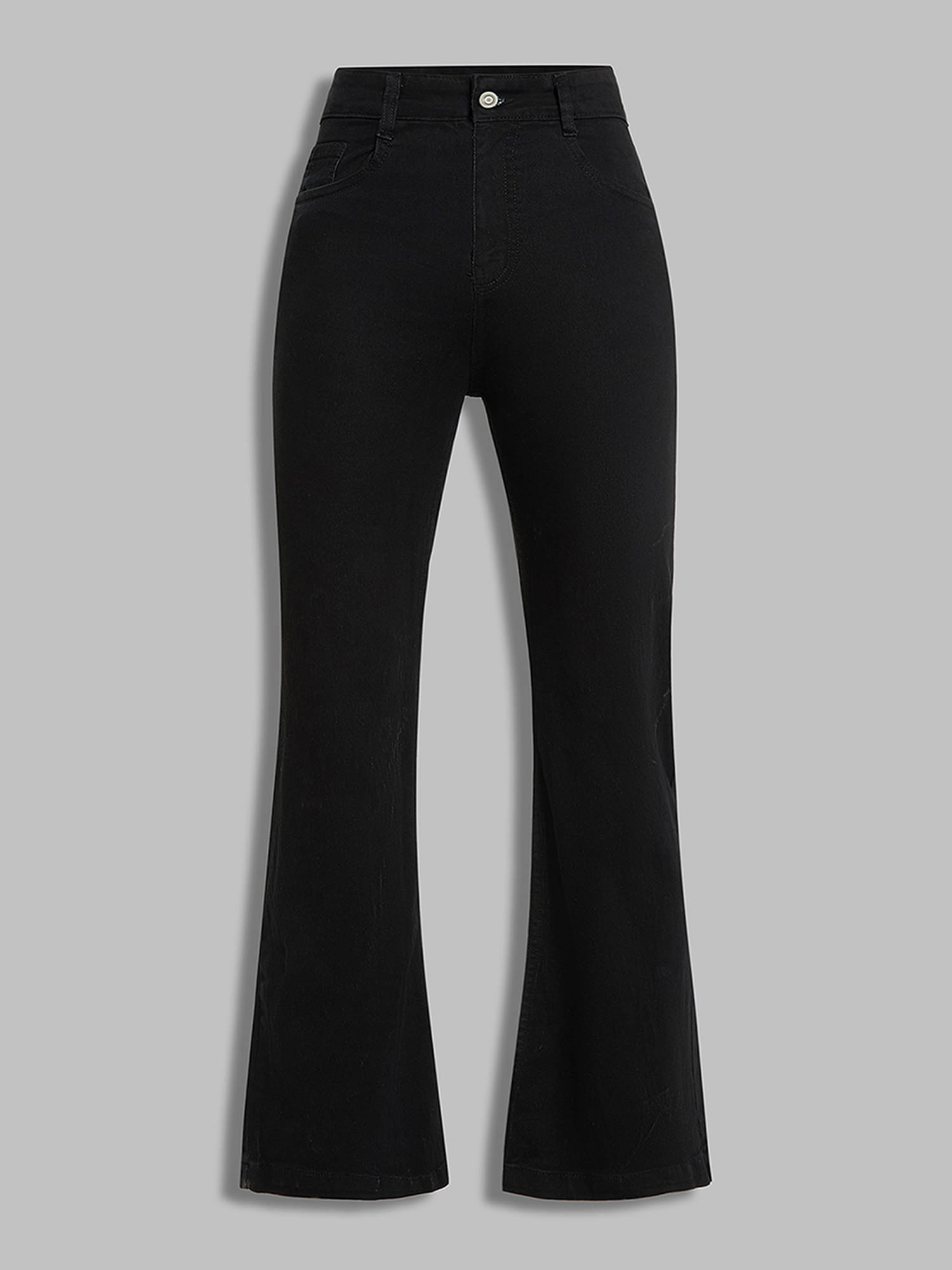     			Miss Chase Women's Wide Leg High-Rise Jeans ( Black )