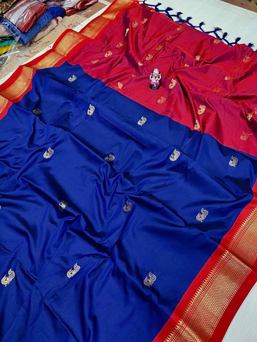     			NST5 Cotton Silk Woven Design Paithani Sarees With Unstitched Blouse Piece ( Multicolor 9 )