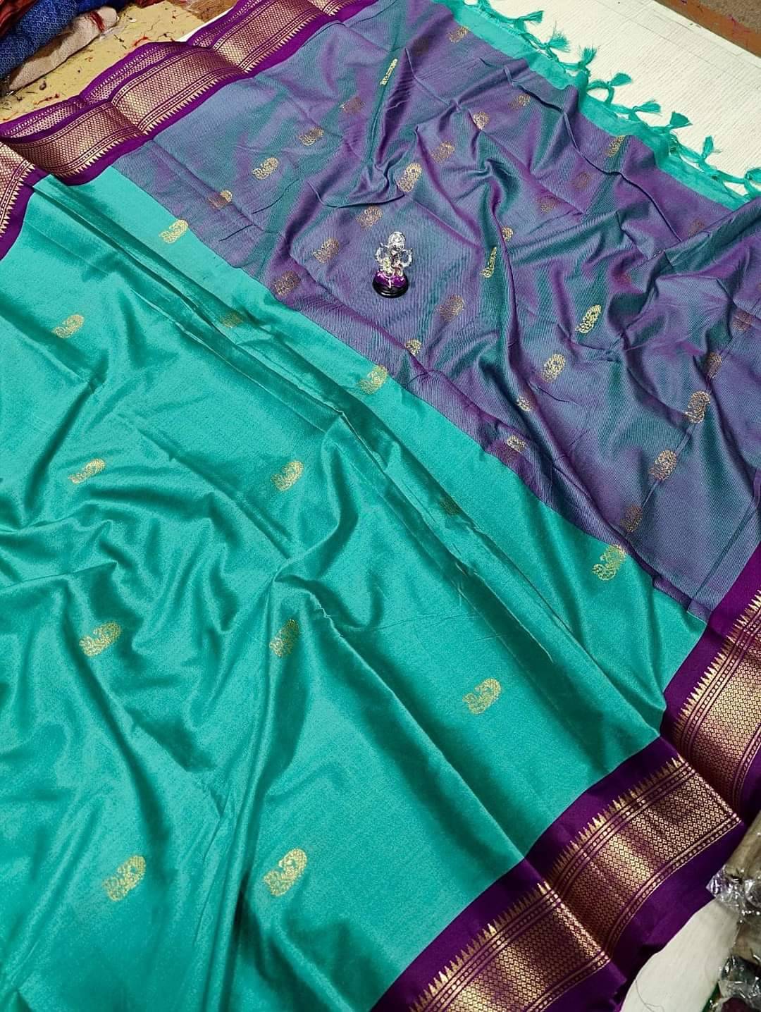     			NST5 Cotton Silk Woven Design Paithani Sarees With Unstitched Blouse Piece ( Multicolor 15 )