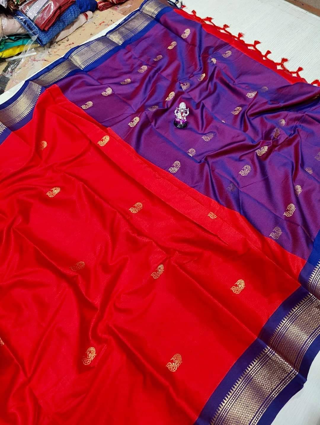     			NST5 Cotton Silk Woven Design Paithani Sarees With Unstitched Blouse Piece ( Multicolor 18 )