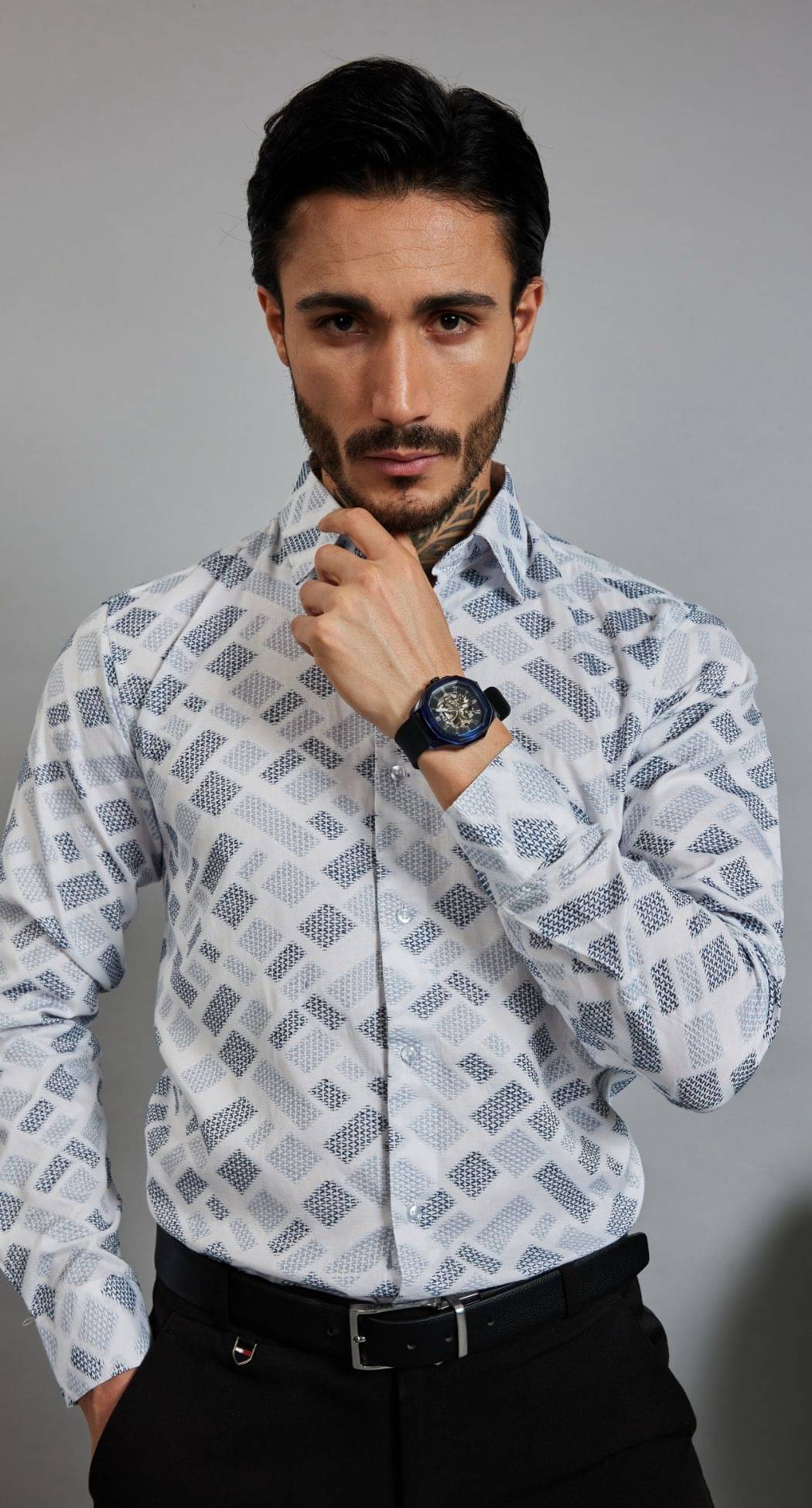     			OTFIT FEB PRIVATE LIMITED Cotton Blend Regular Fit Full Sleeves Men's Formal Shirt - Blue ( Pack of 1 )