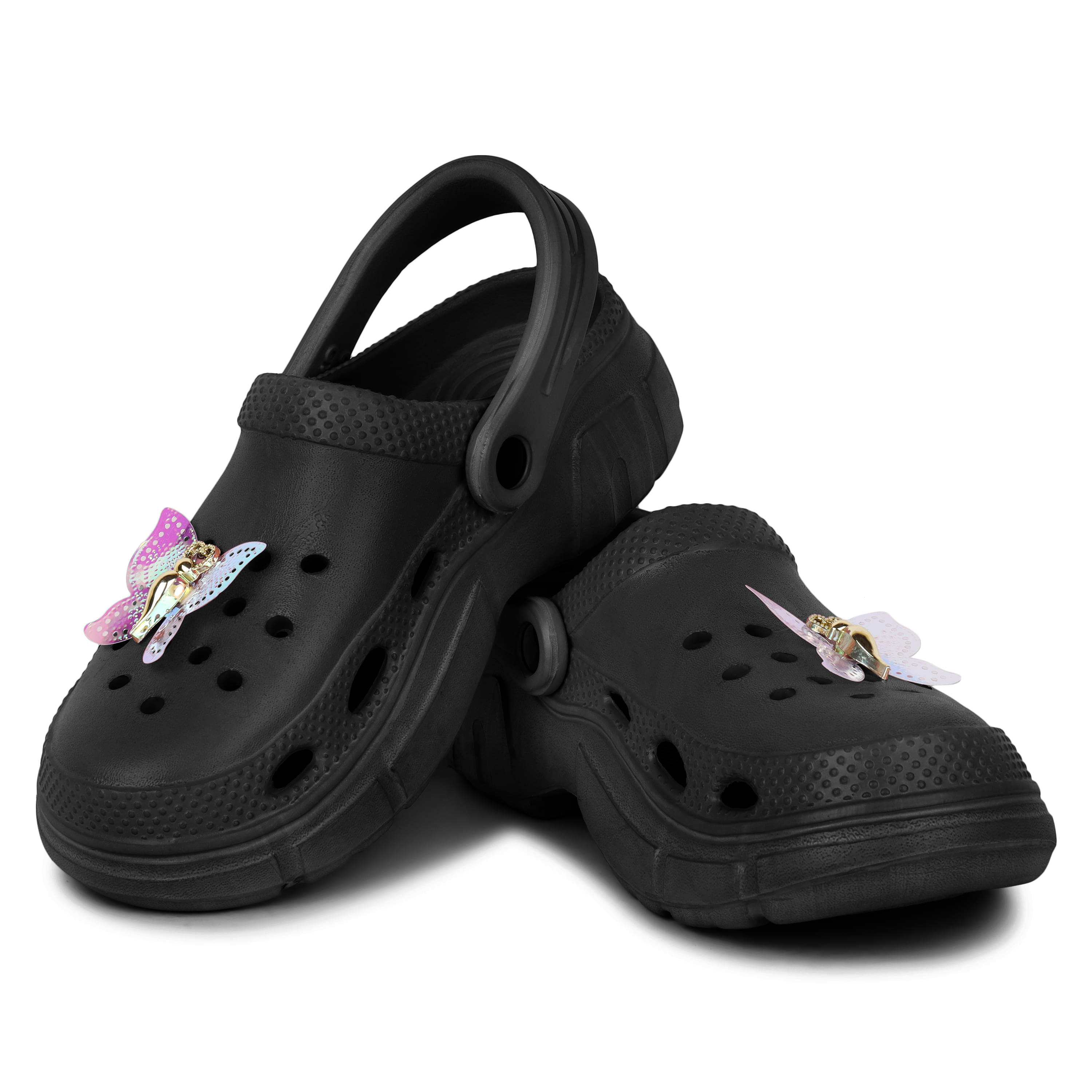 PENNEN Black Women's Floater Sandals     			PENNEN Black Women's Floater Sandals