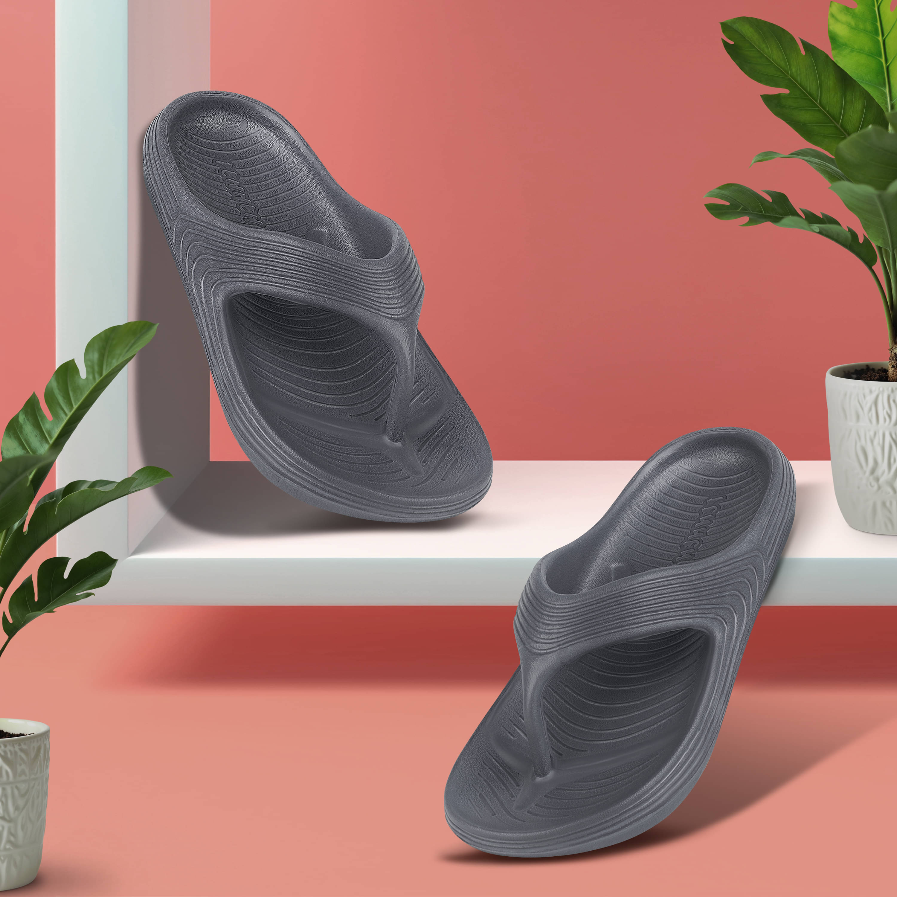     			PENNEN Grey Men's Thong Flip Flop
