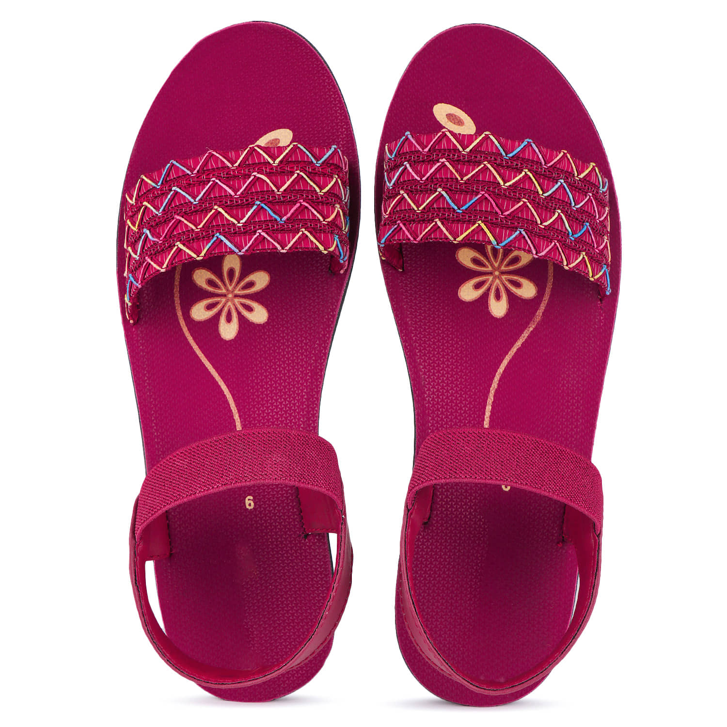 PENNEN Red Women's Floater Sandals