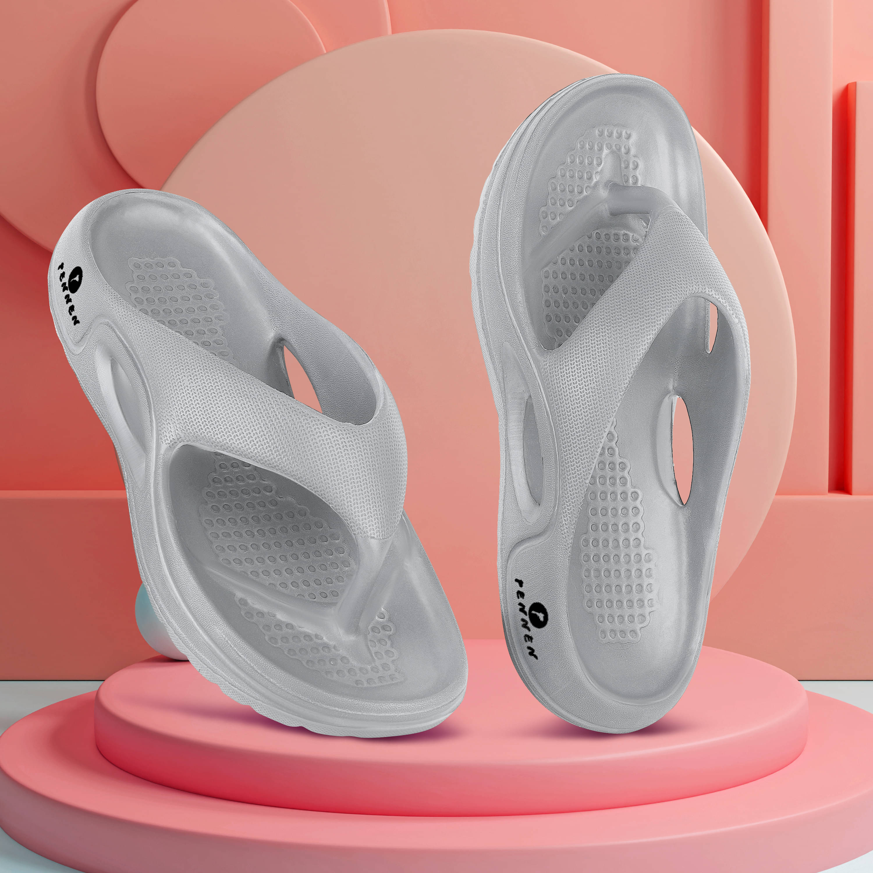     			PENNEN White Men's Thong Flip Flop