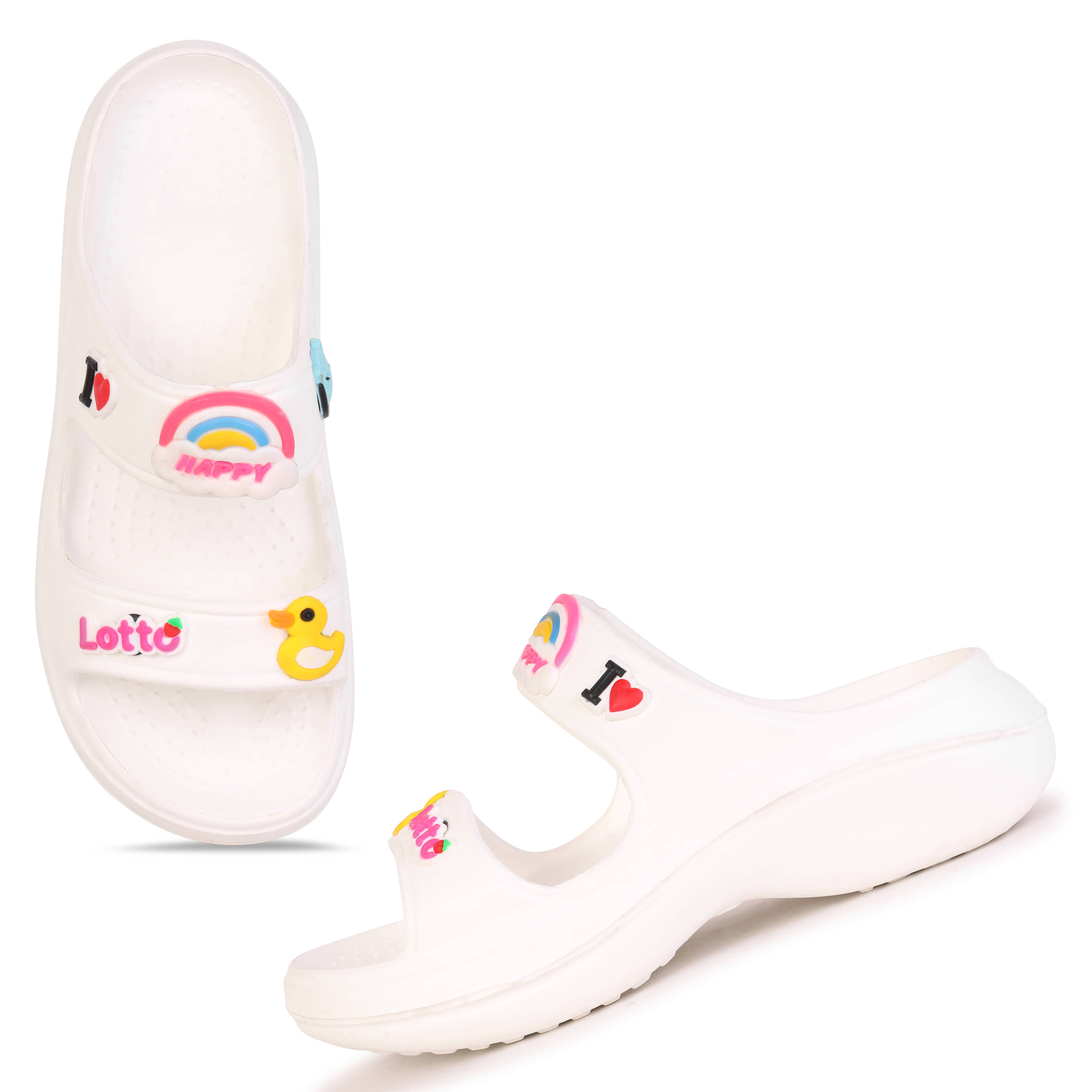     			PENNEN White Women's Floater Sandals