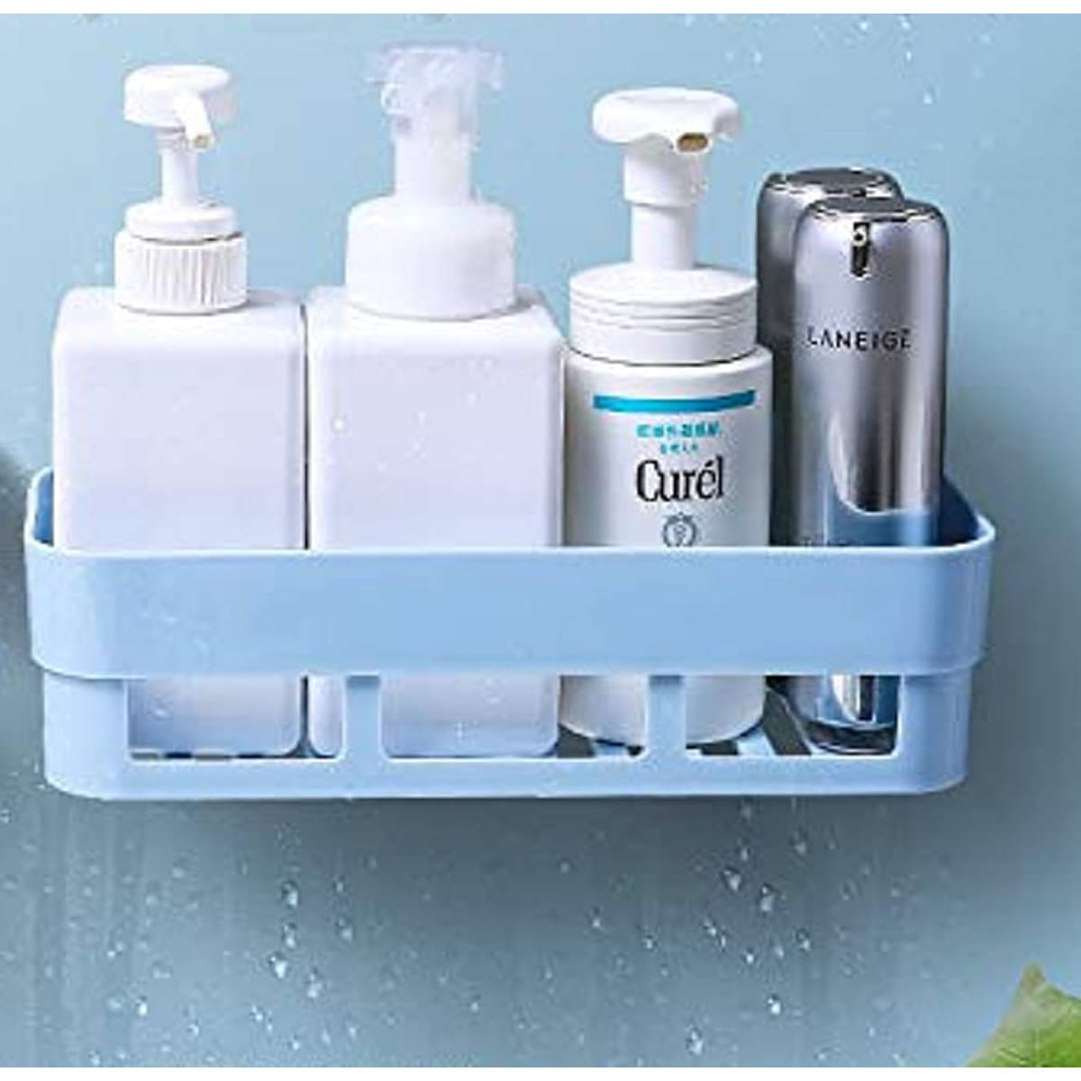 PRIMIYAR Self Adhesive Kichen Shelf Light Blue Plastic Storage Racks (Pack of 1) PRIMIYAR Self Adhesive Kichen Shelf Light Blue Plastic Storage Racks (Pack of 1)
