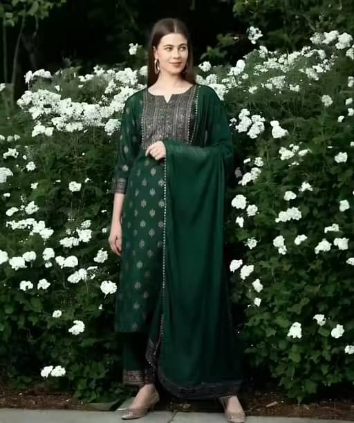     			RPD FASHIOB Women Cotton Printed Straight Kurti With Pants ( Dark Green )