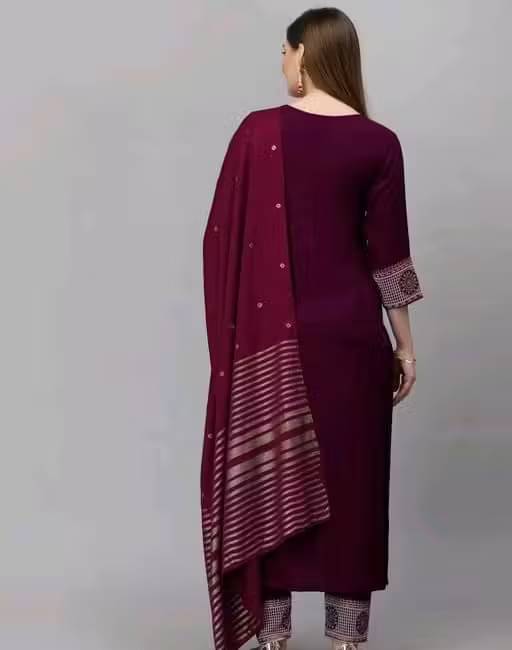     			RPD FASHIOB Women Cotton Printed Straight Kurti With Pants ( Maroon )