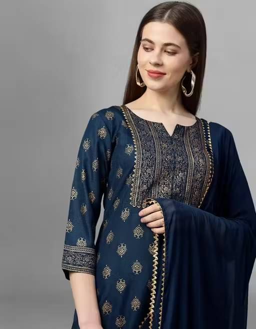 RPD FASHIOB Women Cotton Printed Straight Kurti With Pants ( Dark Blue ) RPD FASHIOB Women Cotton Printed Straight Kurti With Pants ( Dark Blue )