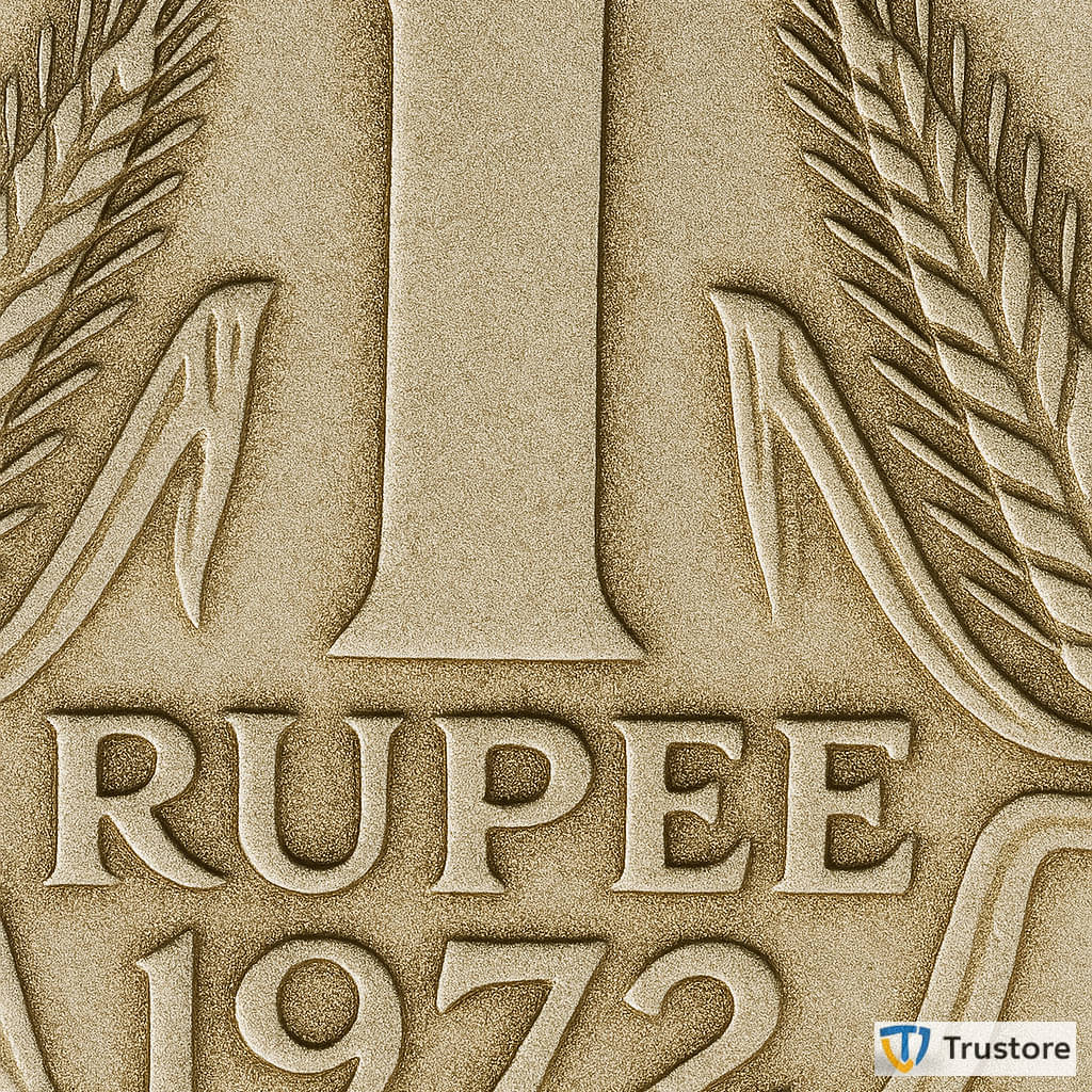     			✨ Rare 1 Rupee 1972 ✨ Star/Hyderabad Mint  ⭐ India Old Coin ⭐ EX- Rare | Trustore Exclusive ⭐