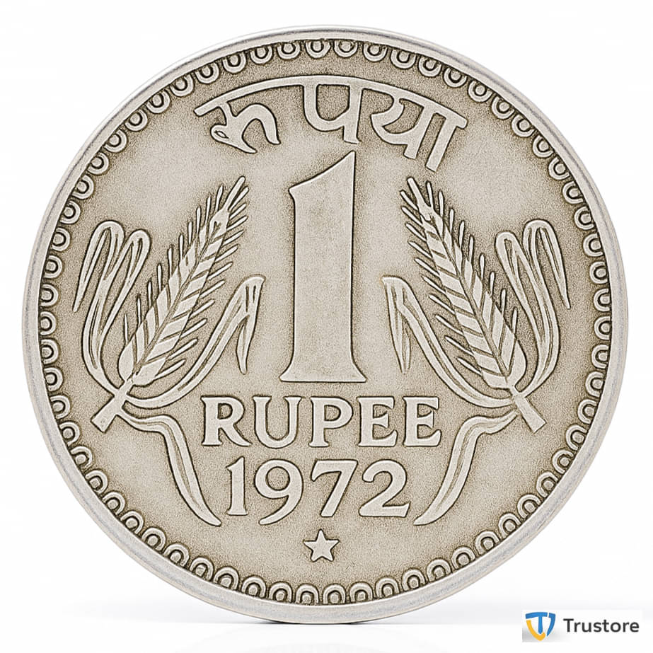 ✨ Rare 1 Rupee 1972 ✨ Star/Hyderabad Mint ⭐ India Old Coin ⭐ EX- Rare | Trustore Exclusive ⭐ ✨ Rare 1 Rupee 1972 ✨ Star/Hyderabad Mint ⭐ India Old Coin ⭐ EX- Rare | Trustore Exclusive ⭐