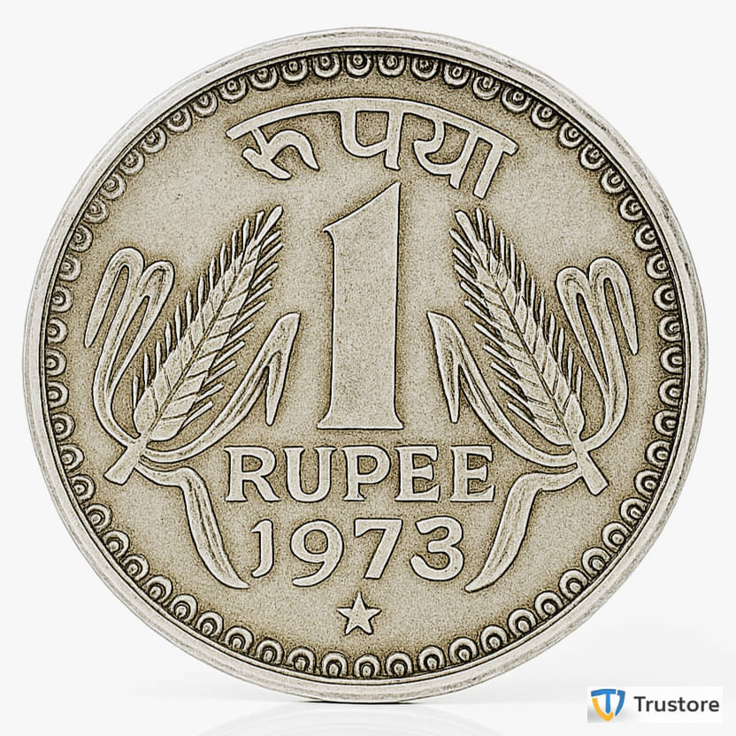 ✨ Rare 1 Rupee 1973 ✨ Star/Hyderabad Mint ⭐ India Old Coin ⭐ EX- Rare | Trustore Exclusive ⭐ ✨ Rare 1 Rupee 1973 ✨ Star/Hyderabad Mint ⭐ India Old Coin ⭐ EX- Rare | Trustore Exclusive ⭐
