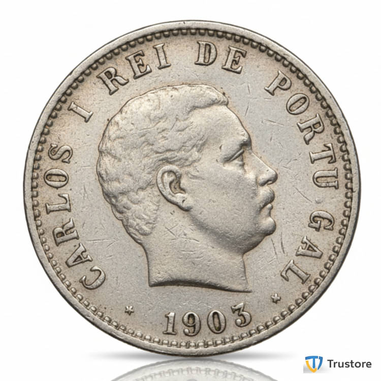 ✨ Rare 1 Rupee/UMA Rupia 1903 ✨ Charles I ⭐Portuguese India Old Coin ⭐ EX- Rare | Trustore Exclusive ⭐     			✨ Rare 1 Rupee/UMA Rupia 1903 ✨ Charles I ⭐Portuguese India Old Coin ⭐ EX- Rare | Trustore Exclusive ⭐