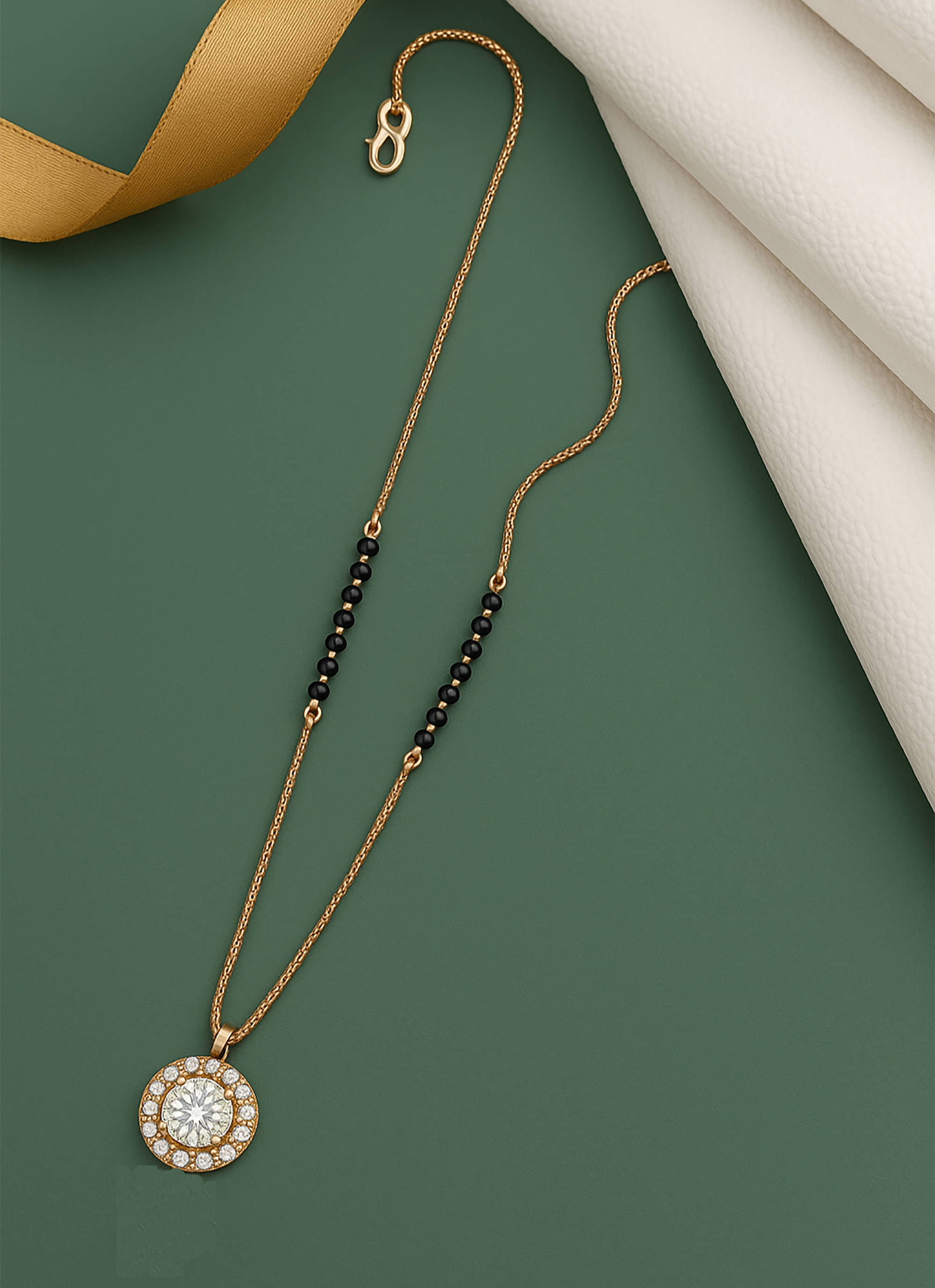     			SHANKH-KRIVA Golden Mangalsutra ( Pack of 1 )