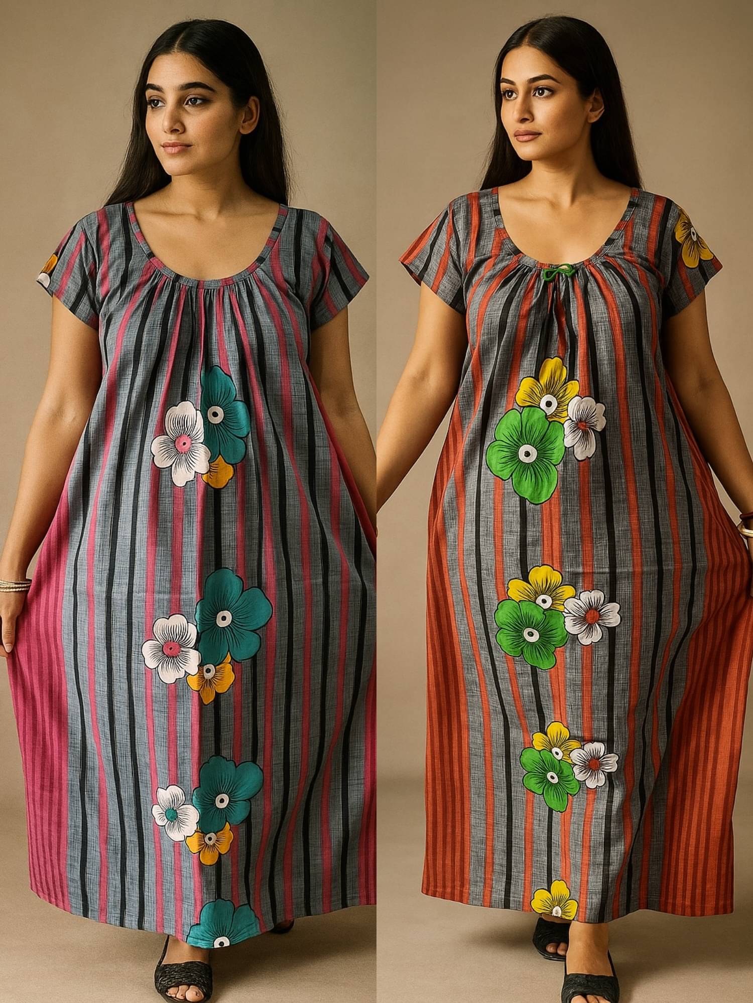 SUCHITRA STORE Cotton Printed Women Regular Nighty ( Multi Color ) SUCHITRA STORE Cotton Printed Women Regular Nighty ( Multi Color )