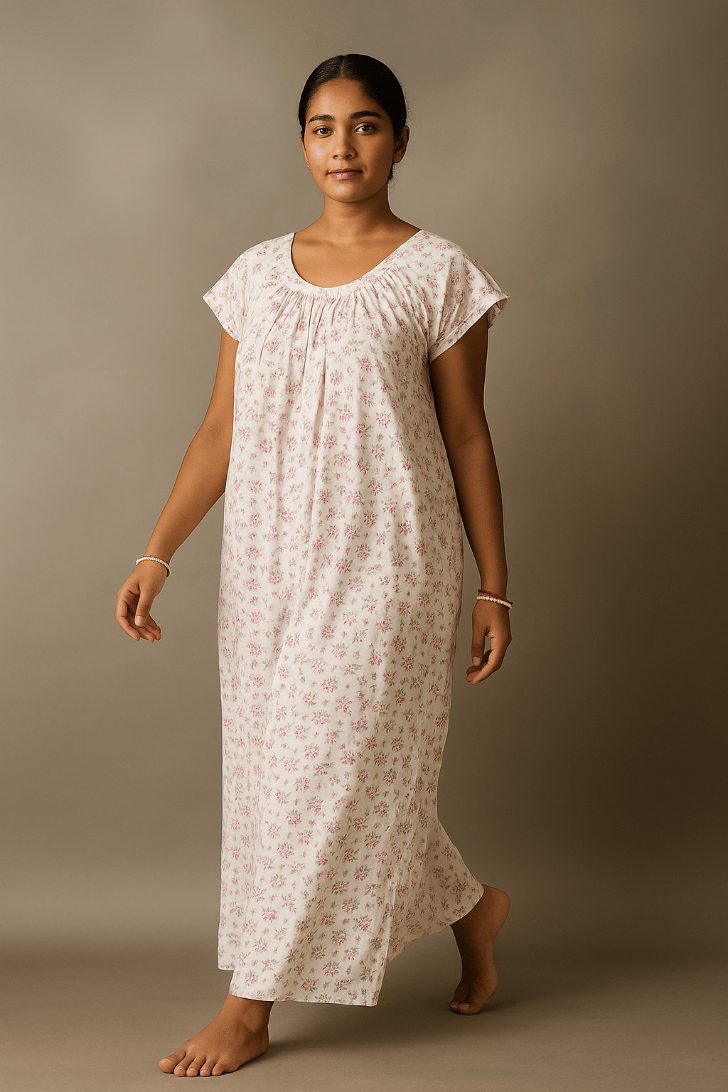     			SUCHITRA STORE Cotton Printed Women Regular Nighty ( Pink )