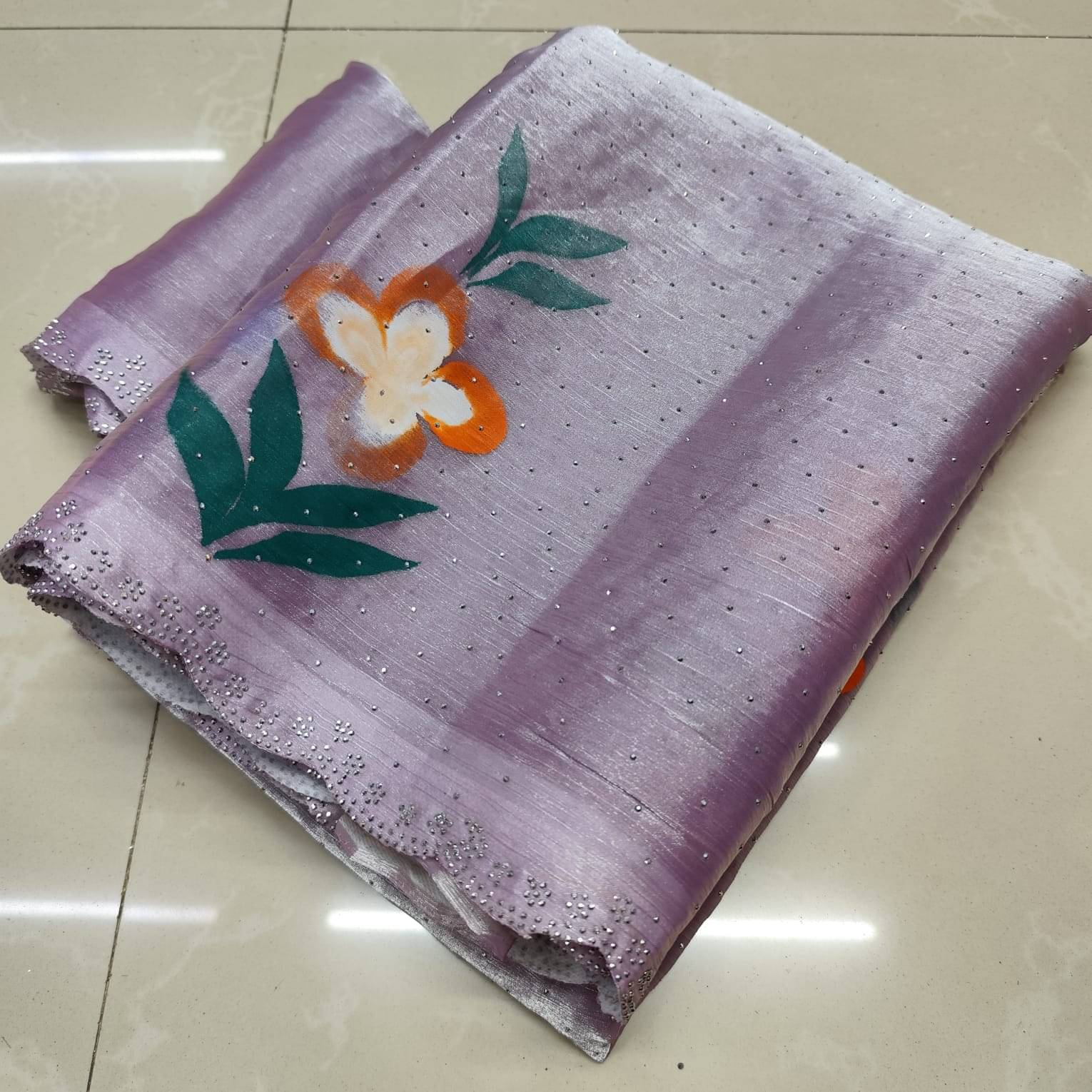     			Sareez House Jimmy Choo Printed Regular Saree With Unstitched Blouse Piece ( Purple )