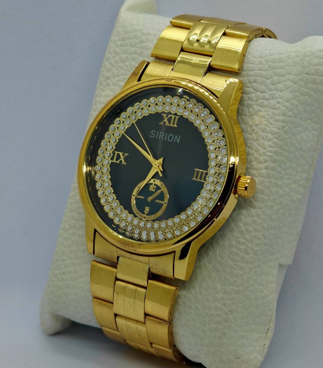     			Sirion Gold Stainless Steel Analog Men's Watch