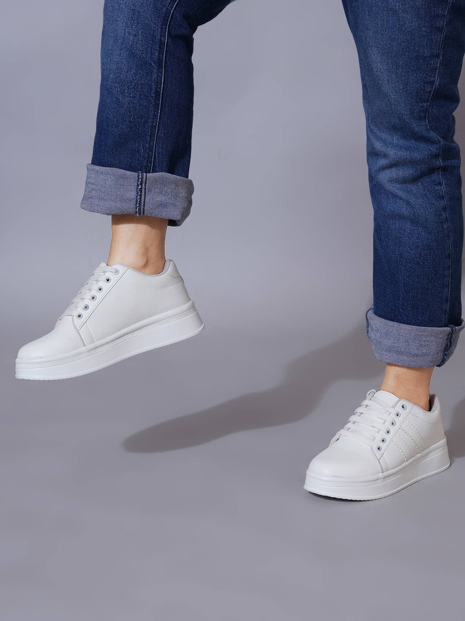     			Stylestry White Women's Sneakers