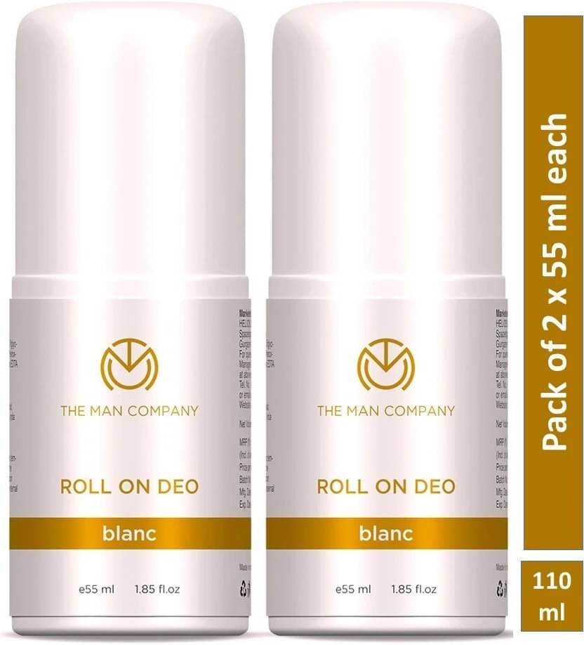     			The Man Company BLANC Antiperspirant Roll On Pack of 2 Deodorant Roll-ons for Men 55 ml ( Pack of 2 )
