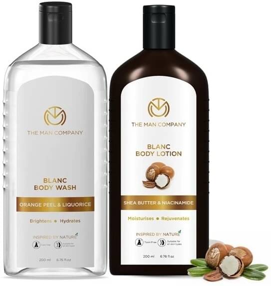 The Man Company Blanc Perfumed Body Wash with Body Lotion for Men | Shea Butter & Niacinamide The Man Company Blanc Perfumed Body Wash with Body Lotion for Men | Shea Butter & Niacinamide