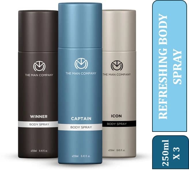 The Man Company Captain, Winner and Icon 3x250ml Deodorant Spray for Men 250 ml ( Pack of 3 )