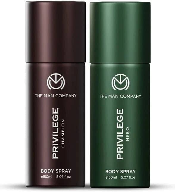 The Man Company Privilege Champion & Hero, Long-Lasting Deodorant Spray for Men 150 ml ( Pack of 2 )