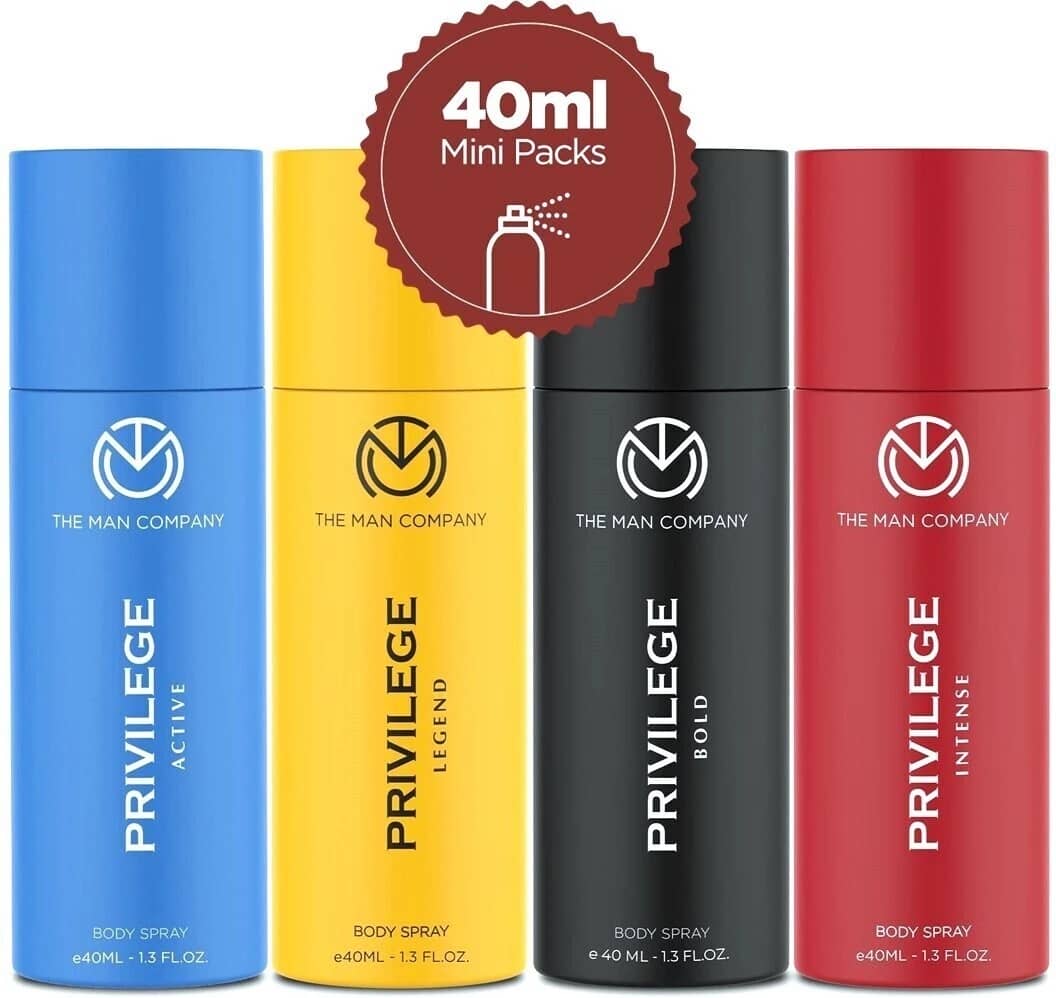 The Man Company Privilege Combo Travel Pack Deodorant Spray for Unisex 40 ml ( Pack of 4 )