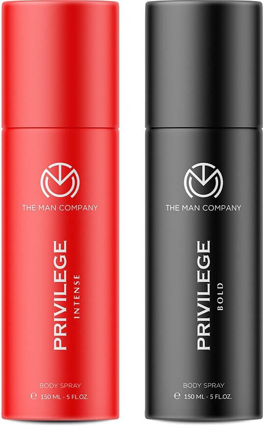     			The Man Company Privilege Intense & Privilege Bold Deodorant Spray for Men 150 ml ( Pack of 2 )