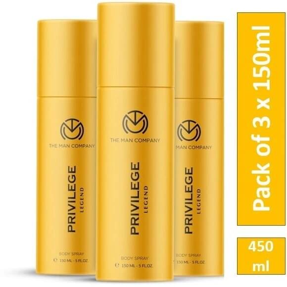 The Man Company Privilege Legend DeoCombo Pack of 3 Deodorant Spray for Men 150 ml ( Pack of 3 ) The Man Company Privilege Legend DeoCombo Pack of 3 Deodorant Spray for Men 150 ml ( Pack of 3 )