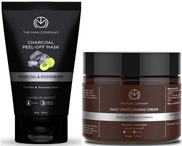 The Man Company Tan Removal Detox Pack with Moisturizer & Charcoal Peel Off Mask for Men