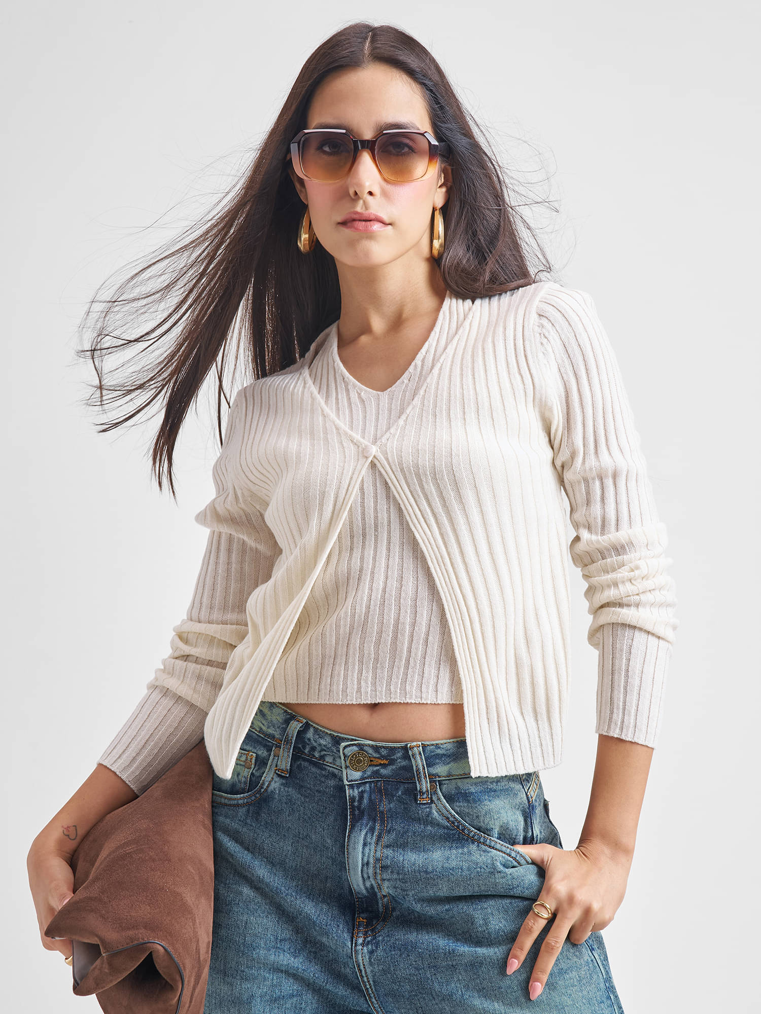     			Tokyo Talkies Women Acrylic Round Neck Pullover ( Off White )