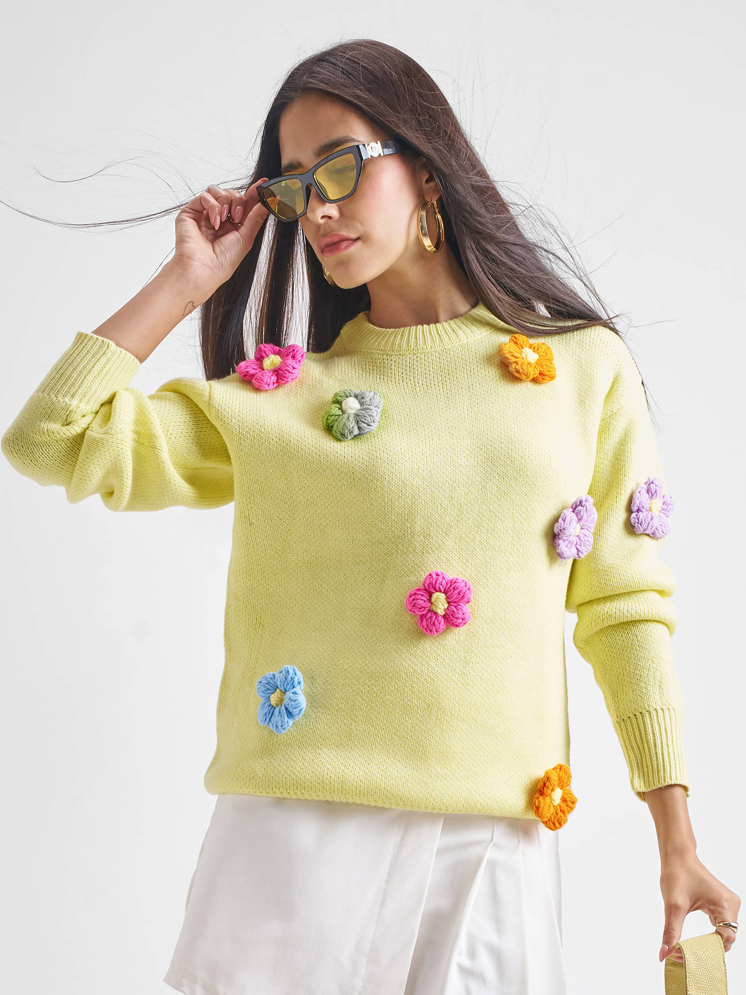     			Tokyo Talkies Acrylic Round Neck Women's Pullovers - Yellow ( Pack of 1 )