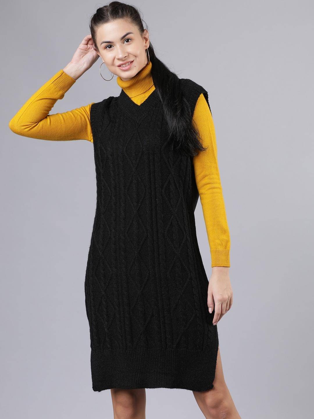     			Tokyo Talkies Acrylic V Neck Women's Jumpers - Black ( Pack of 1 )