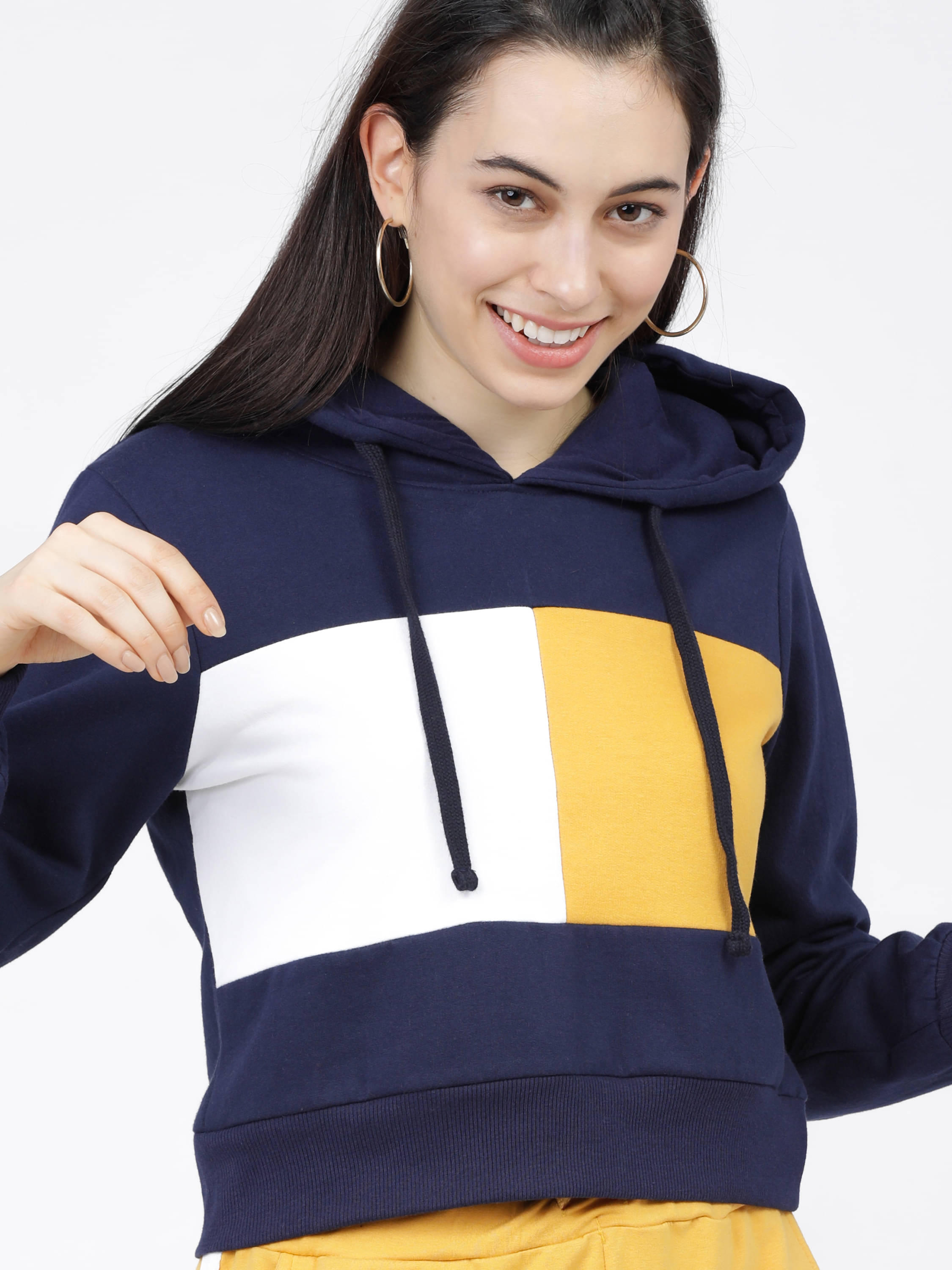     			Tokyo Talkies Cotton Blend Women's Hooded Sweatshirt ( Multi Color )