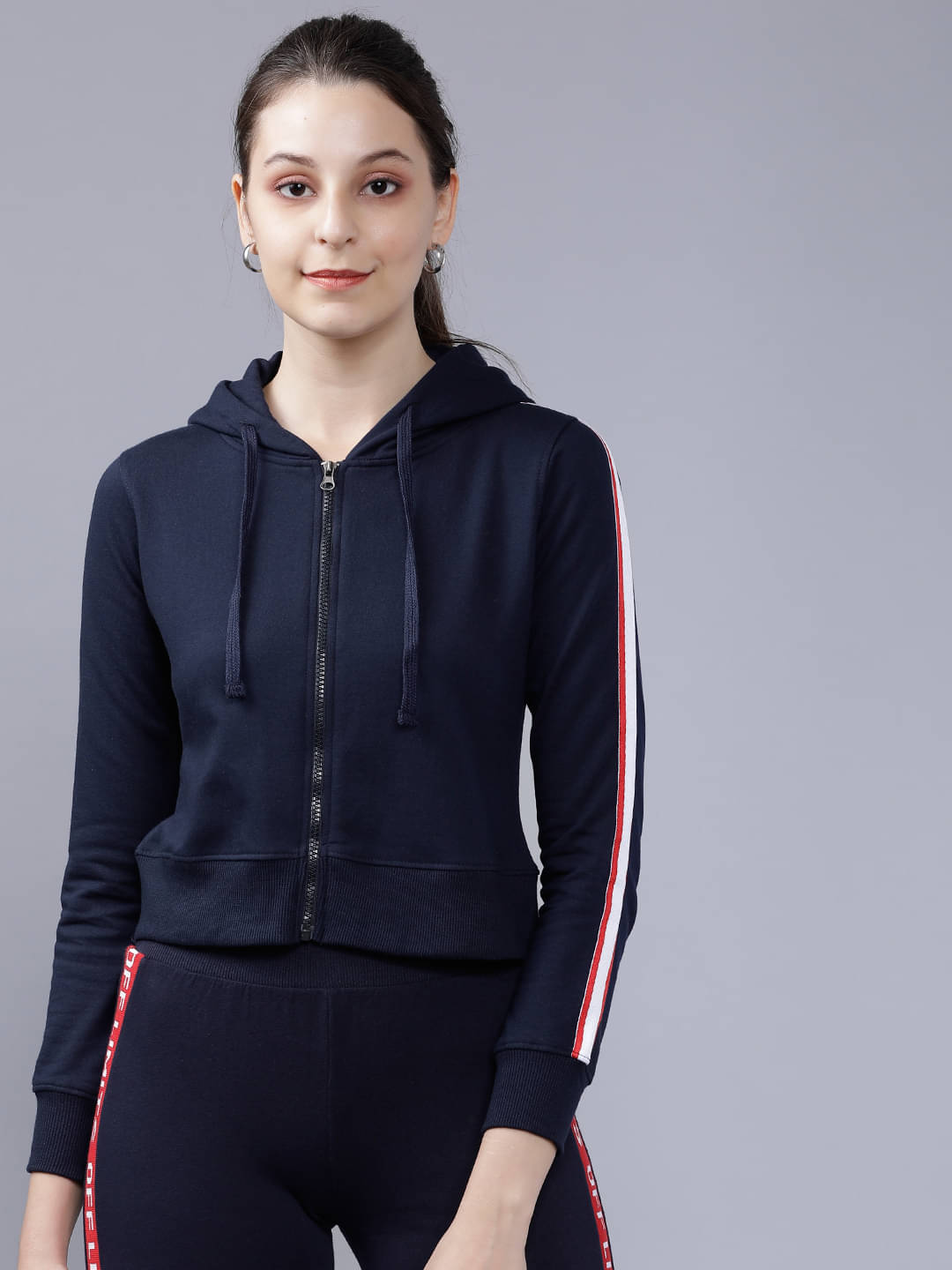     			Tokyo Talkies Cotton Blend Women's Hooded Sweatshirt ( Multi Color )