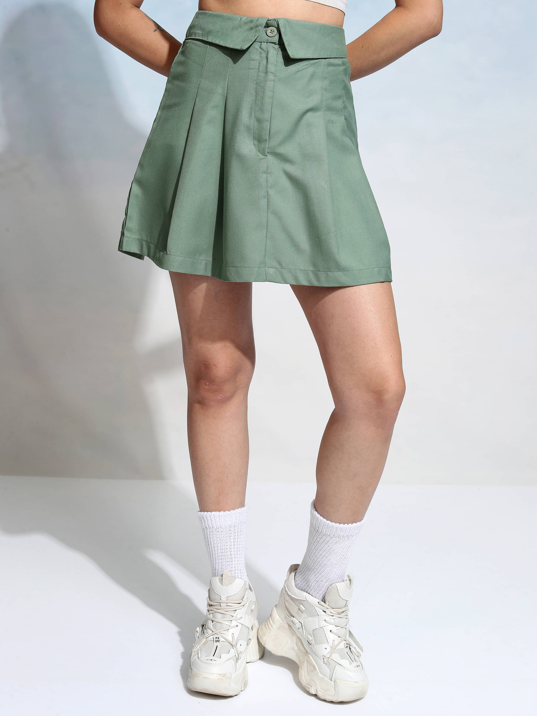    			Tokyo Talkies Green Polyester Women's Straight Skirts ( Pack of 1 )