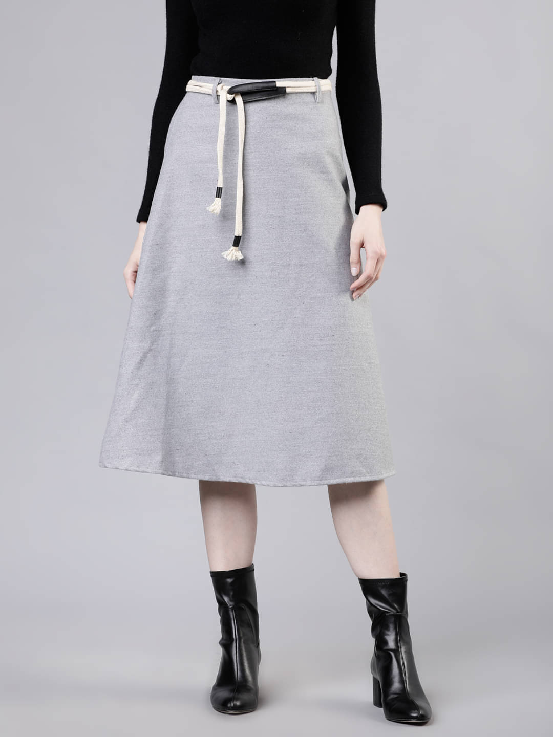     			Tokyo Talkies Grey Polyester Women's A-Line Skirt ( Pack of 1 )
