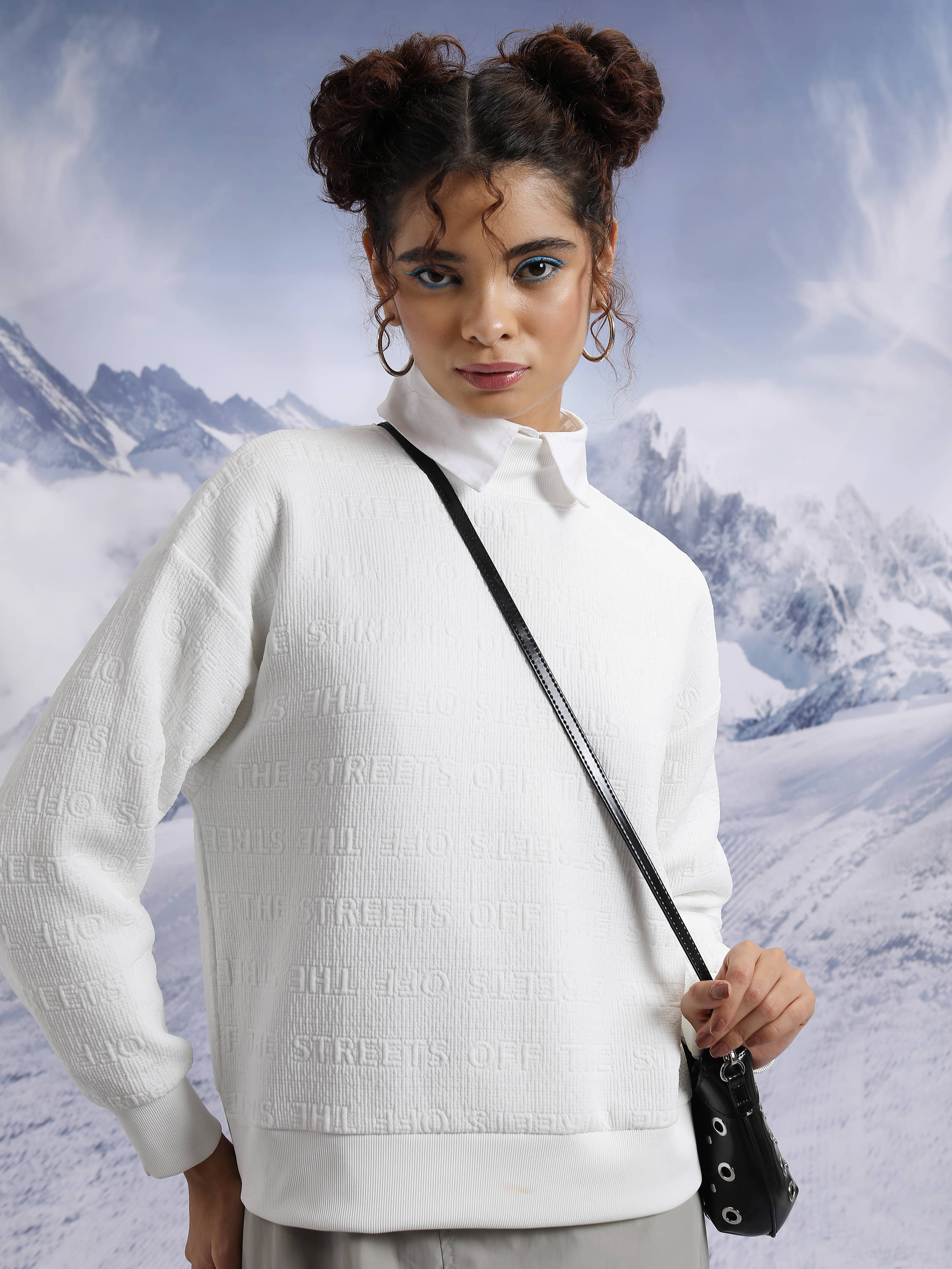 Tokyo Talkies Polyester High Neck Women's Pullovers - White ( Pack of 1 ) Tokyo Talkies Polyester High Neck Women's Pullovers - White ( Pack of 1 )