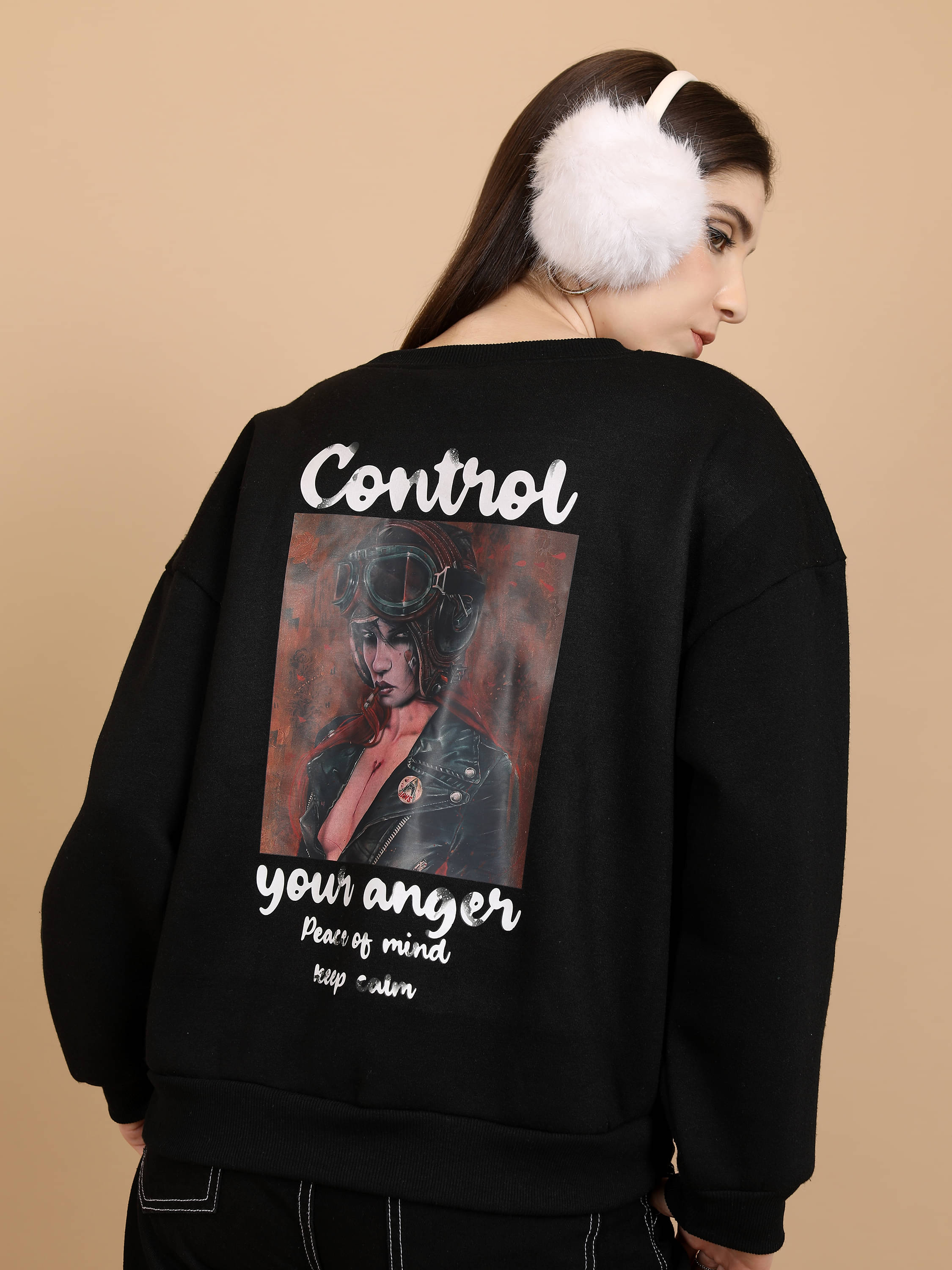     			Tokyo Talkies Polyester Women's Non Hooded Sweatshirt ( Black )