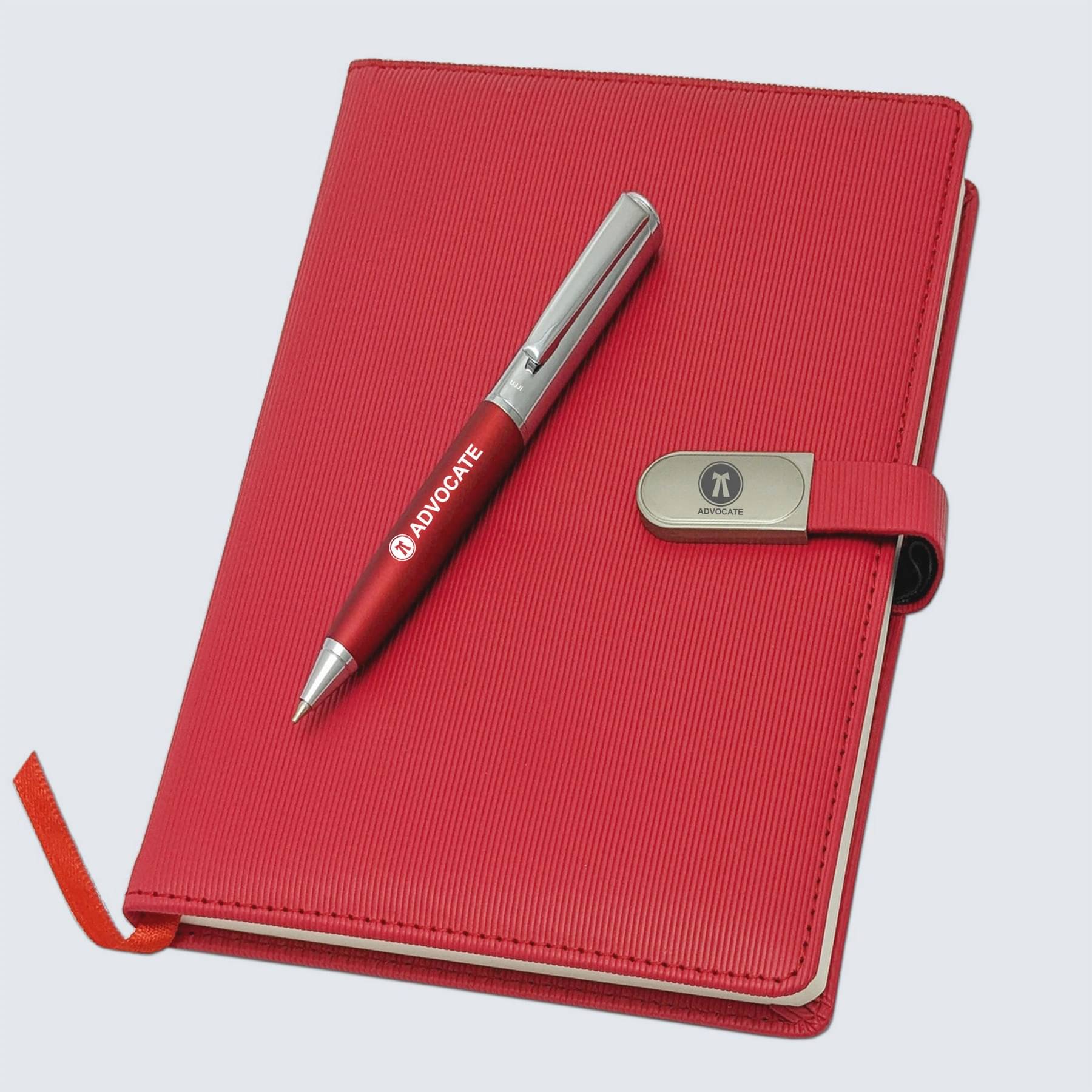 UJJi Advocate Professional Notebook Set with Red Pen and Metal Clasp, A5 Size, Red 80GSM Undated 192 Pages UJJi Advocate Professional Notebook Set with Red Pen and Metal Clasp, A5 Size, Red 80GSM Undated 192 Pages