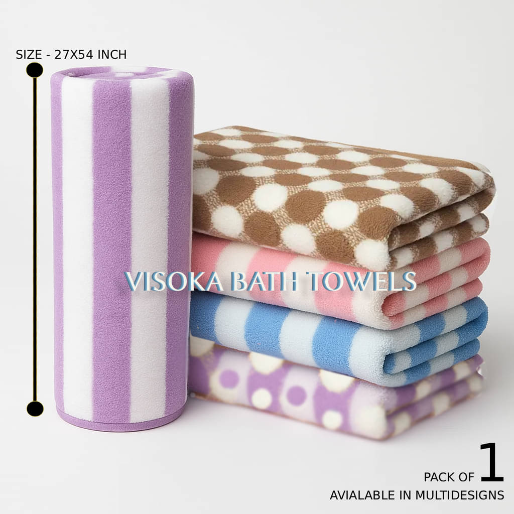     			VISOKA TEX Pack of 1 Microfibre 400 -GSM Bath Towel ( Multicolor )