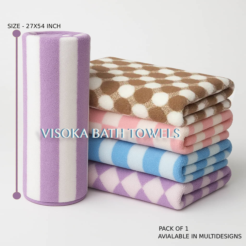     			VISOKA TEX Pack of 1 Microfibre 400 -GSM Bath Towel ( Multicolor )