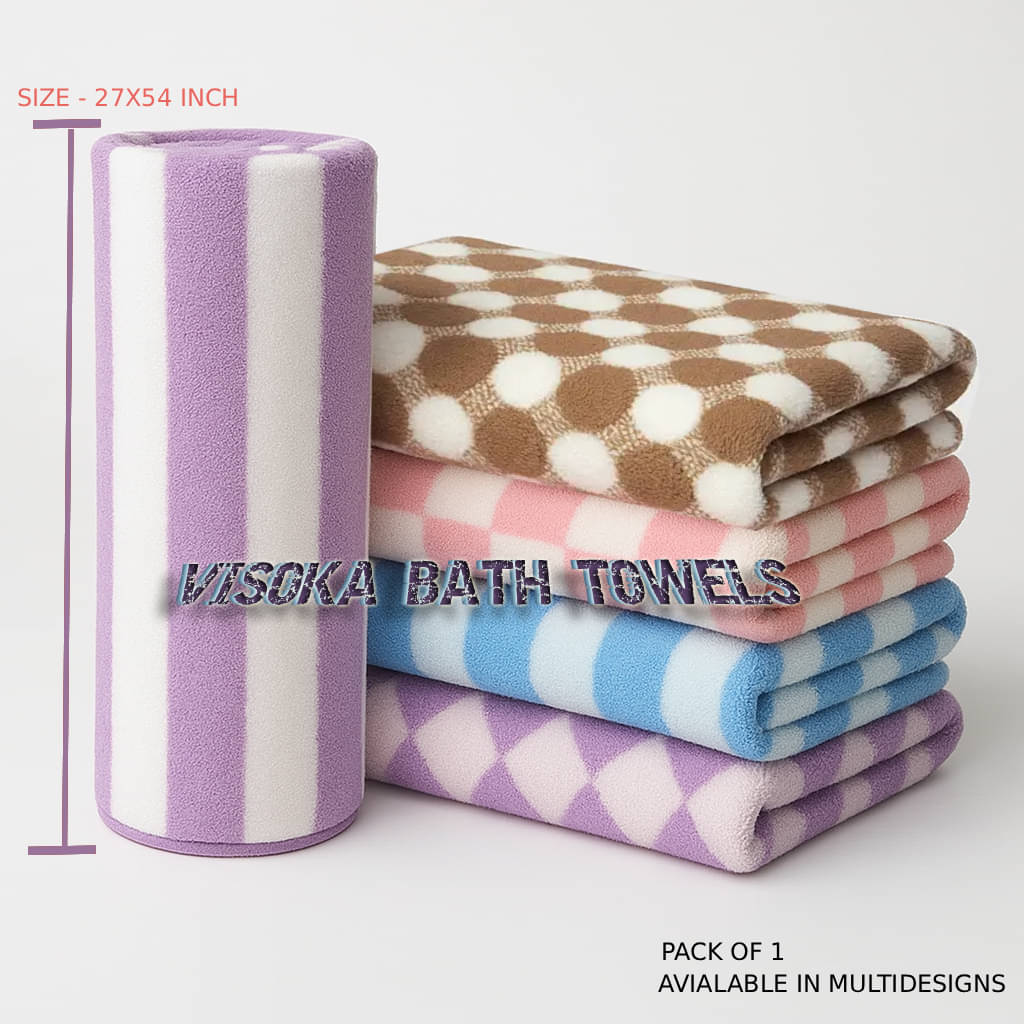     			VISOKA TEX Pack of 1 Microfibre 400 -GSM Bath Towel ( Multicolor )
