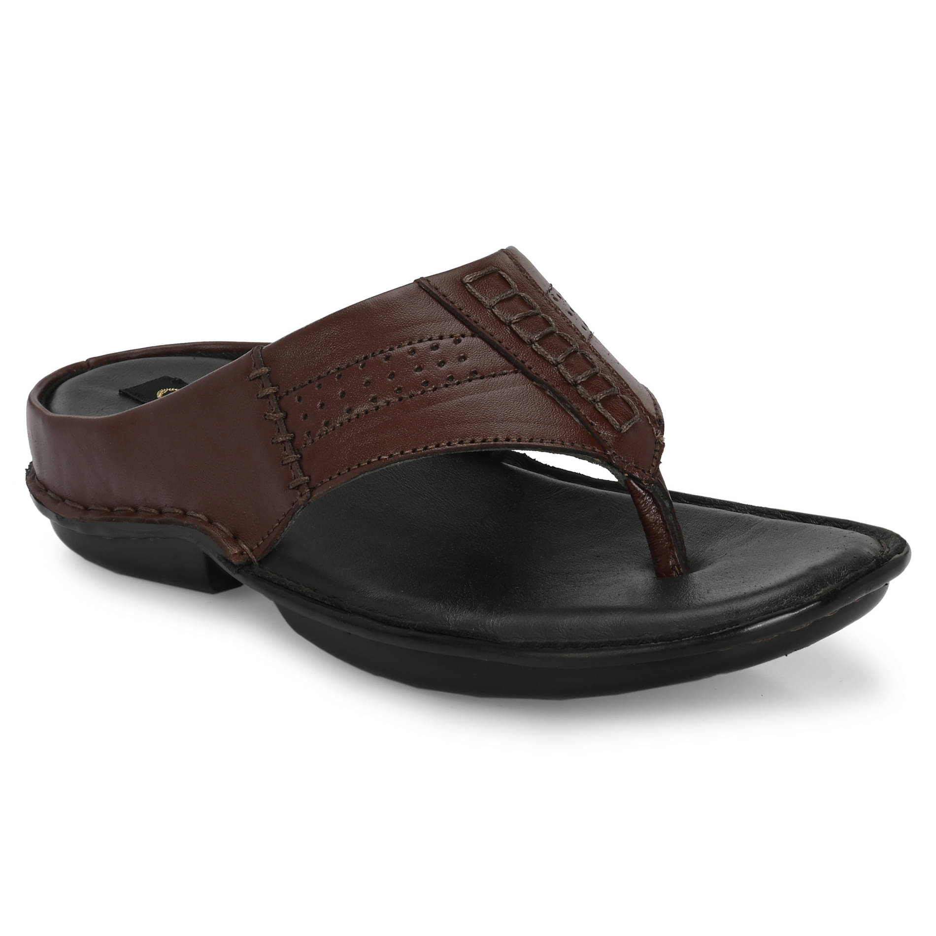     			accentor Brown Men's Leather Slipper