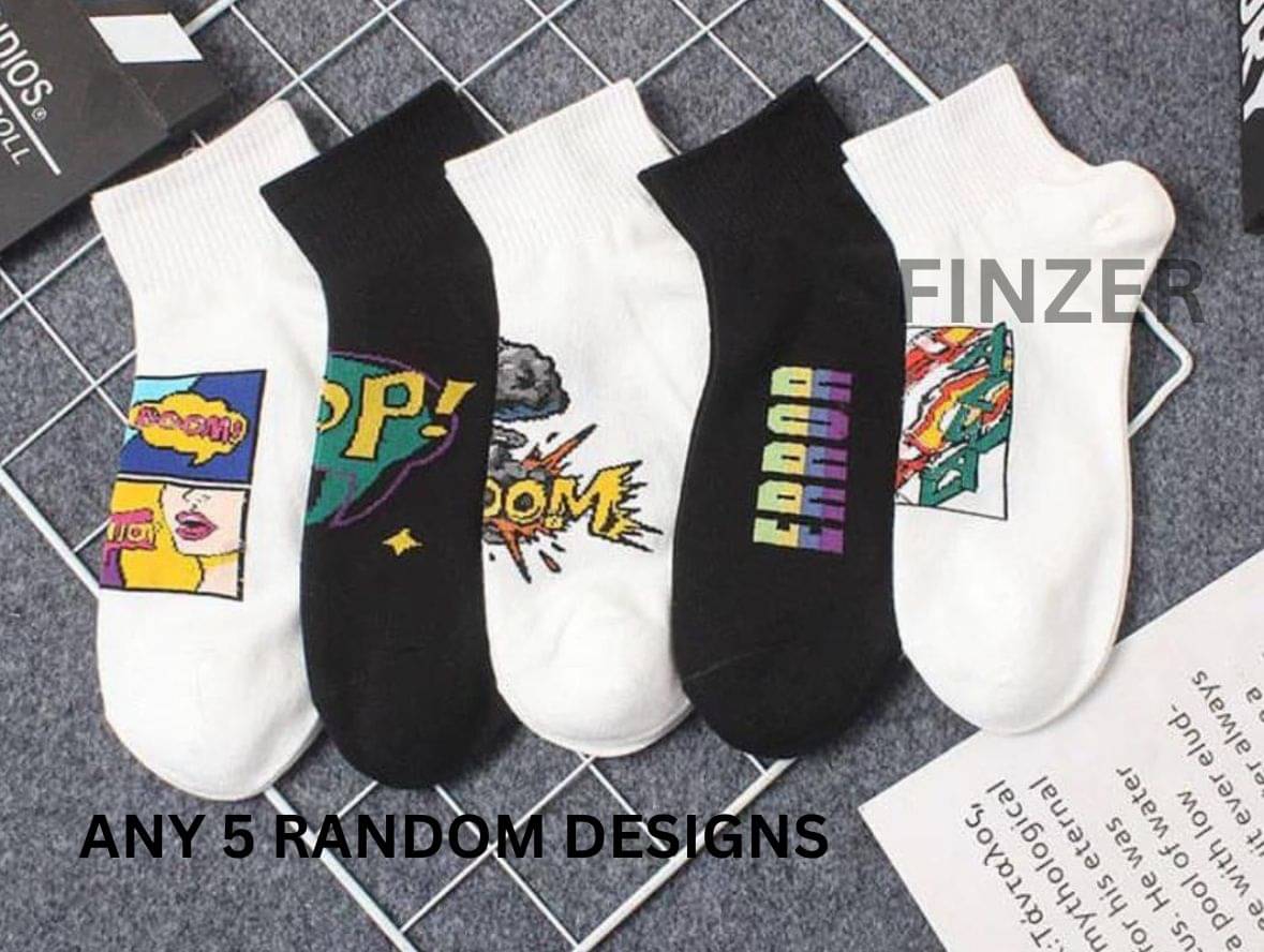 finzer Pack of 5 Men's Cotton Ankle Length Socks ( Multicolor )     			finzer Pack of 5 Men's Cotton Ankle Length Socks ( Multicolor )