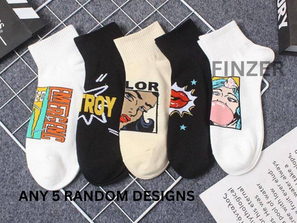     			finzer Pack of 5 Men's Cotton Ankle Length Socks ( Multicolor )