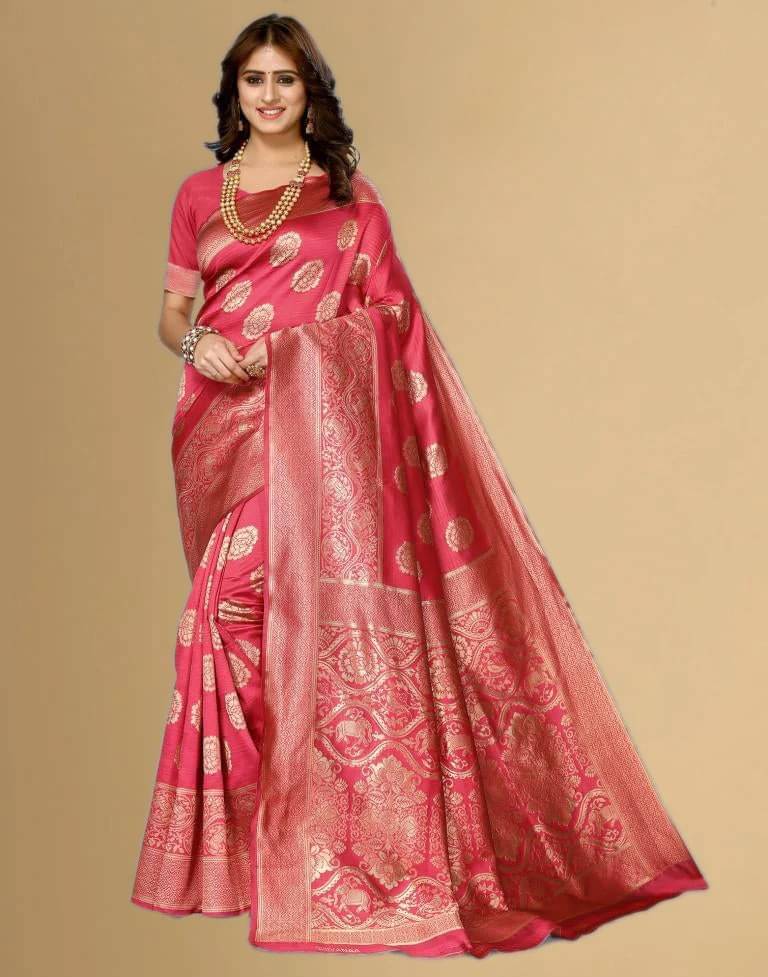     			varutex Silk Embellished Regular Saree With Unstitched Blouse Piece ( Peach )