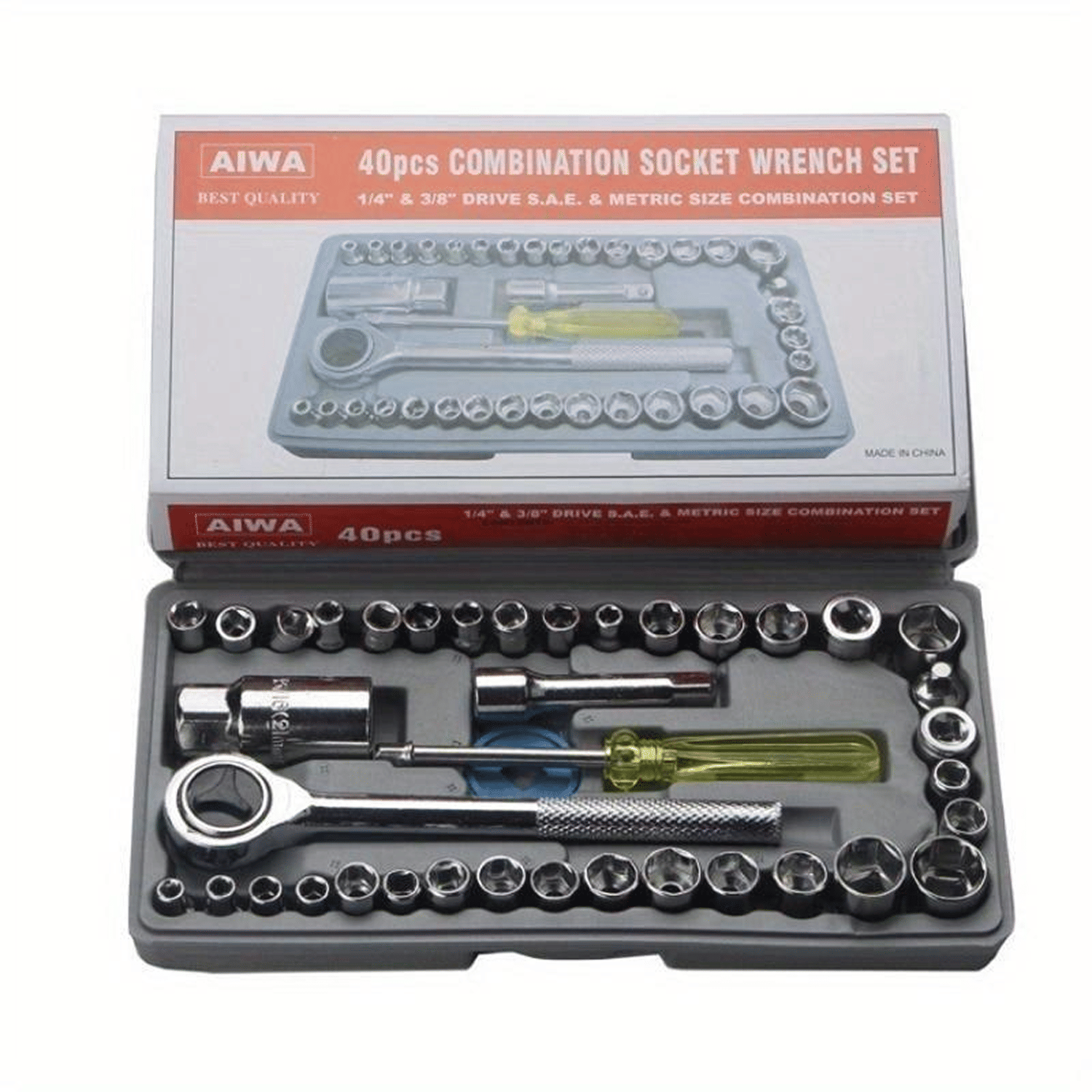     			40 in 1 Screw Driver Set PCS Automobile Motorcycle Tool Box Set Socket Wrench Sleeve Suit Hardware Auto Car Repair Tools Socket Home Tool Kit Set